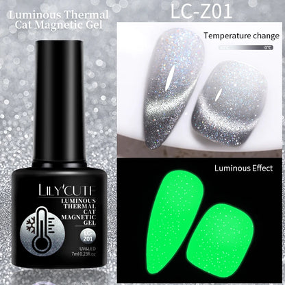 LILYCUTE Thermal Gel Nail Polish 3-layers Color Changing Effect Gel Varnishes All For Manicure Long Lasting Nails Art UV Gel