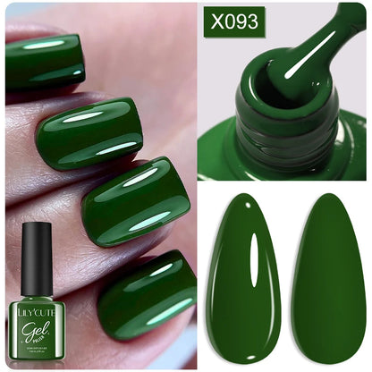 LILYCUTE 7ml Autumn Red Brown Gel Nail Polish 125 Colors All For Manicure Semi Permanent Soak Off Base Top Coat Nail Art Varnish