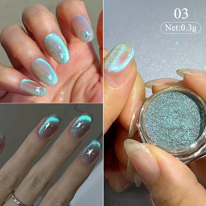 1Box Nail Mirror Glitter Powder Metallic Colorful Dust Metal Effect Nail Glitter Gold Nail Art UV Gel Polish Chrome Flakes Dust