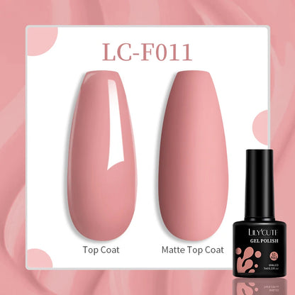 LILYCUTE Nude Glitter Color Sparkling Gel Nail Polish Spring Long Lasting For Manicure Soak Off Nail Base Top Coat Gel Varnish