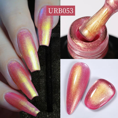 UR SUGAR 7ml Aurora Rubber Base Gel Nail Polish Sparking Glitter Chrome Semi Permanent Soak Off UV LED Nail Art Supplies Vernis