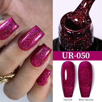 UR SUGAR 7.5ml Glitter Nude Color Nail Gel Polish Semi-permanent Varnish Soak Off Nail Art Base Top Coat UV LED Gel Manicure