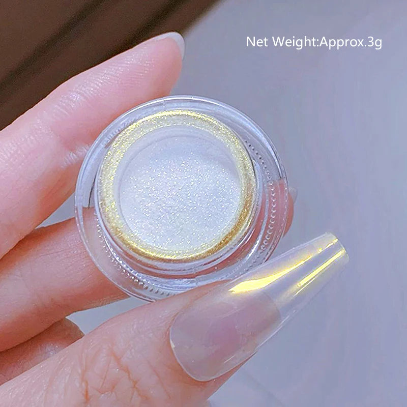 NICOLE DIARY Aurora Nail Powder Chrome Pigment Pearl Metallic Rubbing Dust Chameleon Effect Nail Art Glitter Manicure Decoration