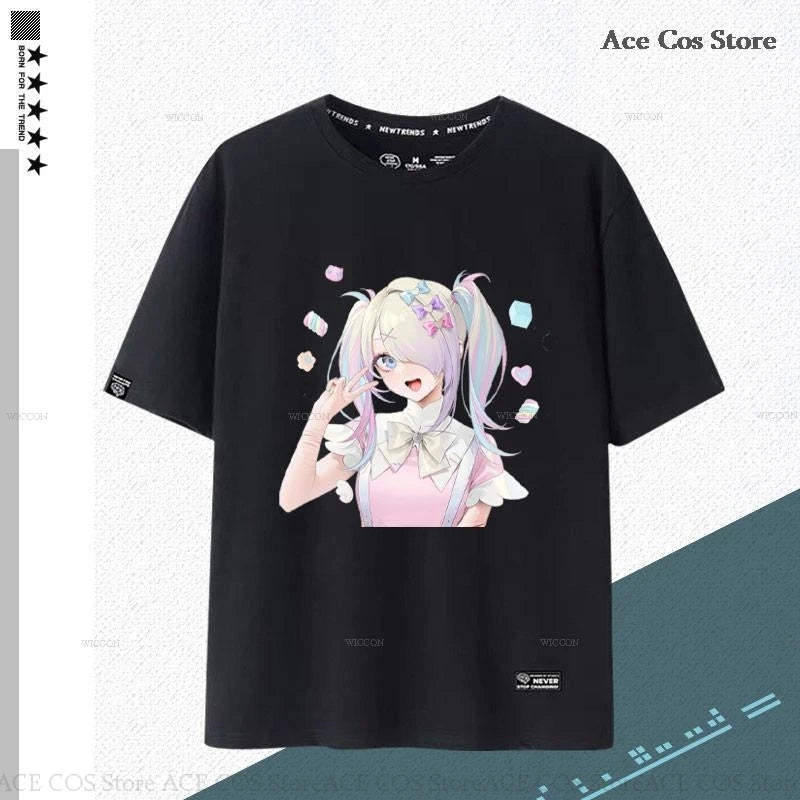 NEEDY GIRL OVERDOSE Kangel Rain Black T-shirt Jirai Kei Graphic Ita Tee Unisex Outfit Top Short Sleeve Kawaii Doujin Clothes