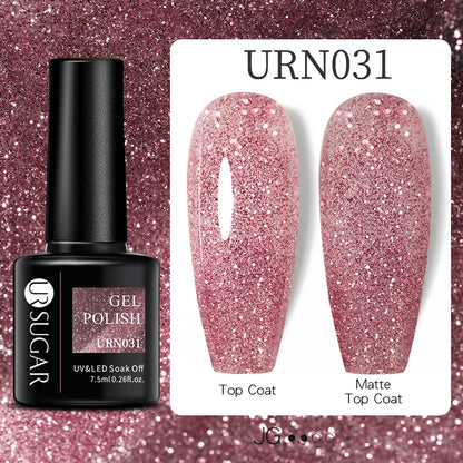 UR SUGAR 7.5ml Glitter UV Gel Nail Polish Glitter Sequins Soak Off UV Gel Varnish Colorful Nail Gel Polish DIY Nail Art Polish