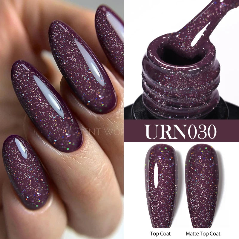 UR SUGAR 7.5ml Glitter Nude Color Nail Gel Polish Semi-permanent Varnish Soak Off Nail Art Base Top Coat UV LED Gel Manicure