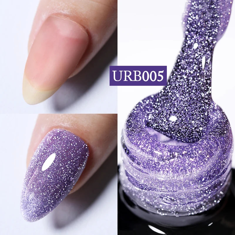 UR SUGAR 7ml Aurora Rubber Base Gel Nail Polish Sparking Glitter Chrome Semi Permanent Soak Off UV LED Nail Art Supplies Vernis