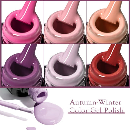 10PCS Coffee Color Gel Nail Polish Set Brown Earth Semi Permanent UV Gel Chocolate Autumn Winter Soak Off Nail Art Gel Varnish
