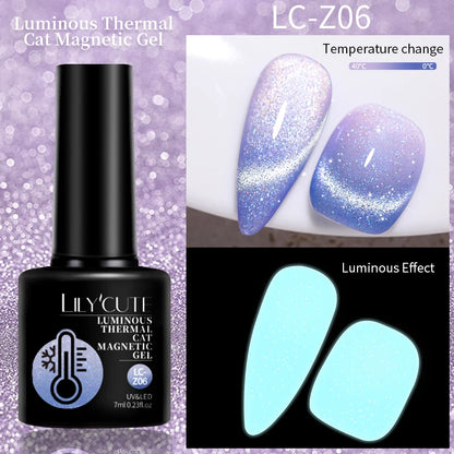 LILYCUTE Thermal Gel Nail Polish 3-layers Color Changing Effect Gel Varnishes All For Manicure Long Lasting Nails Art UV Gel