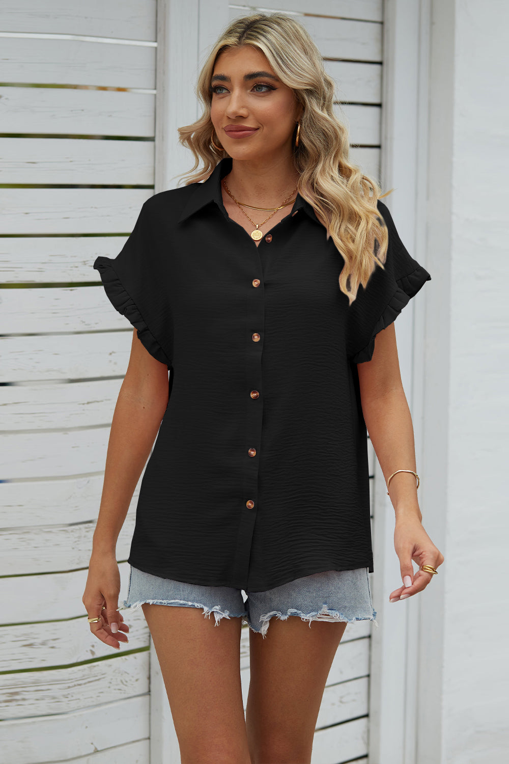 Short Sleeve Collared Shirt