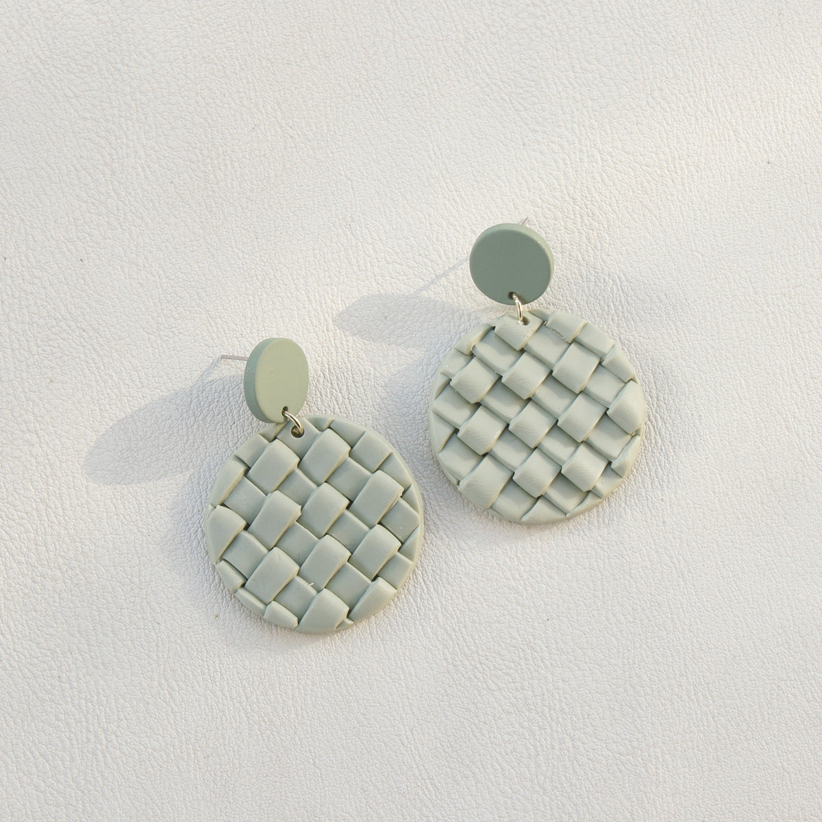 Soft Pottery Round Braided Earrings