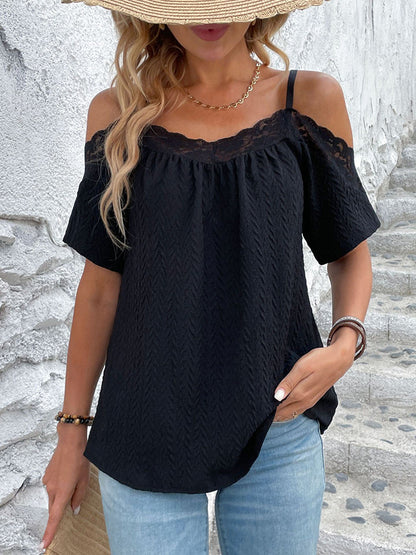 Spaghetti Strap Lace Trim Top