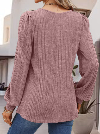 Square Neck Long Sleeve Top