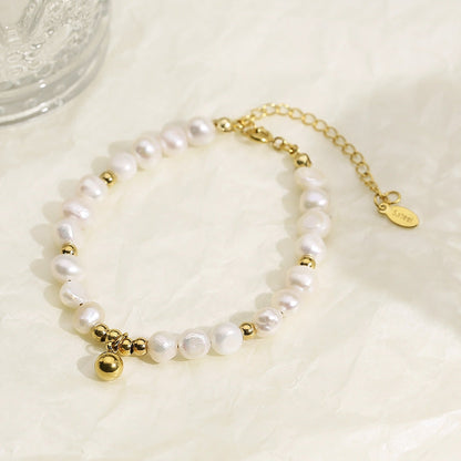 Stainless Steel Freshwater Pearl Bracelet