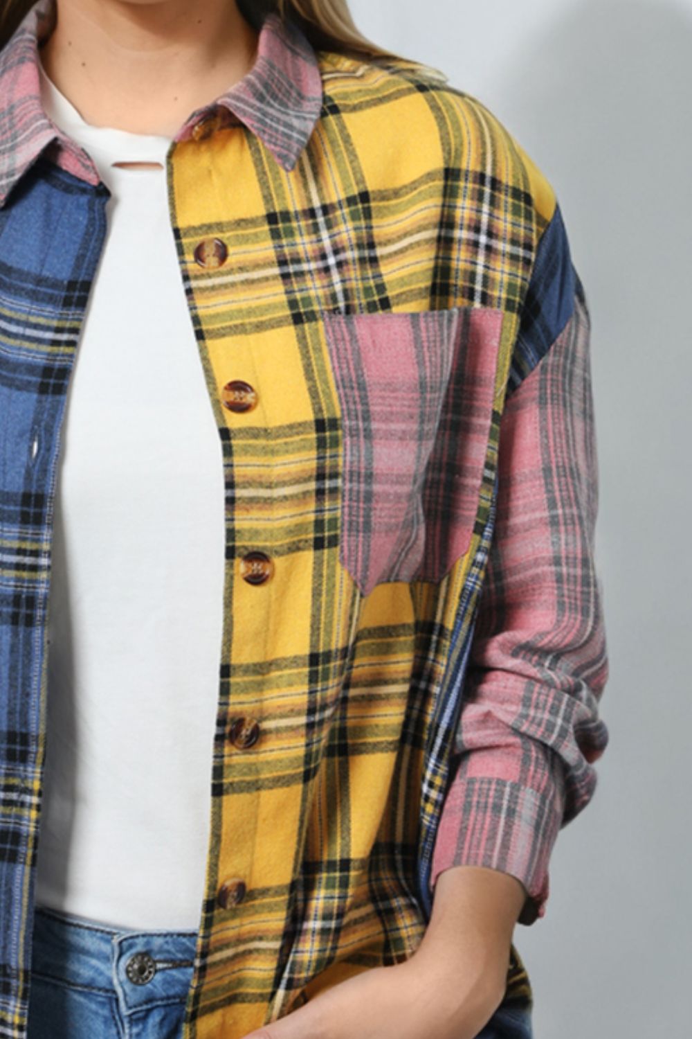 Tricolor Plaid Shirt