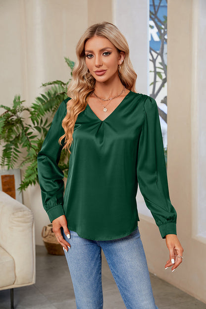 V-Neck Long Sleeve Top