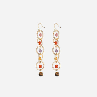 Beaded Alloy Dangle Earrings