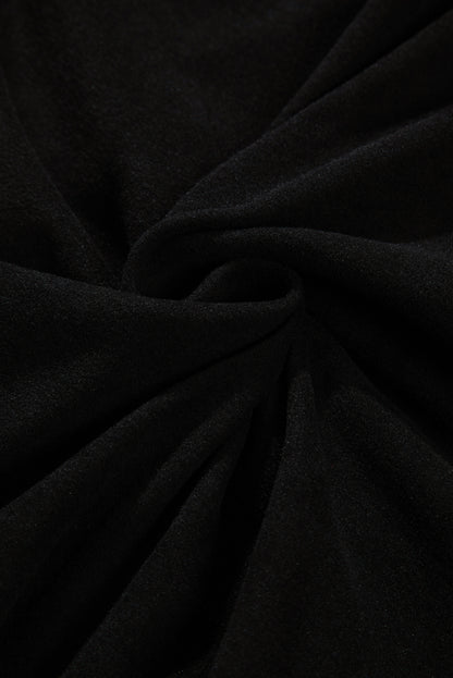 Black Western Print Patch Long Sleeve Top