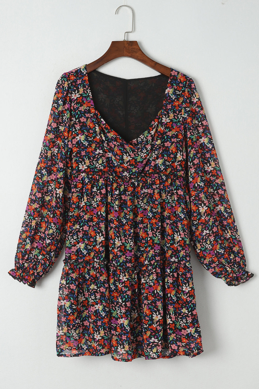 Floral Long Sleeve Mini Dress