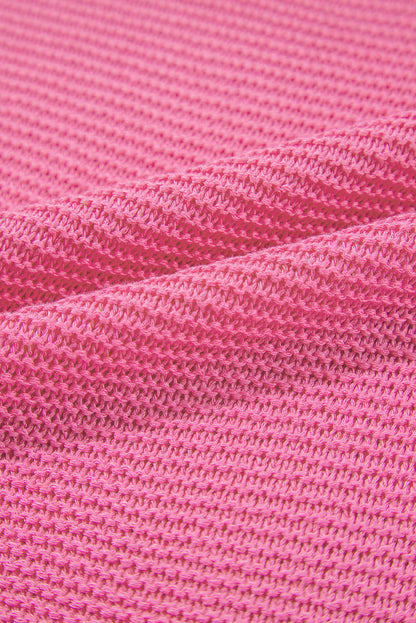 Sachet Pink Solid Color Sweater Tee with Side Slits