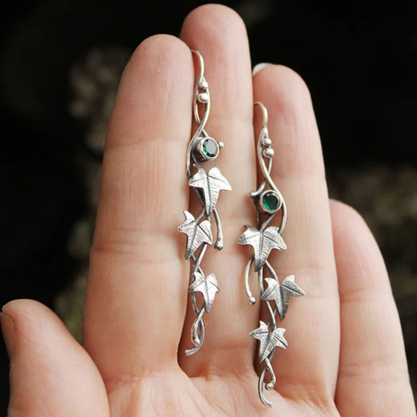 Ivy Leaf Alloy Dangle Earrings