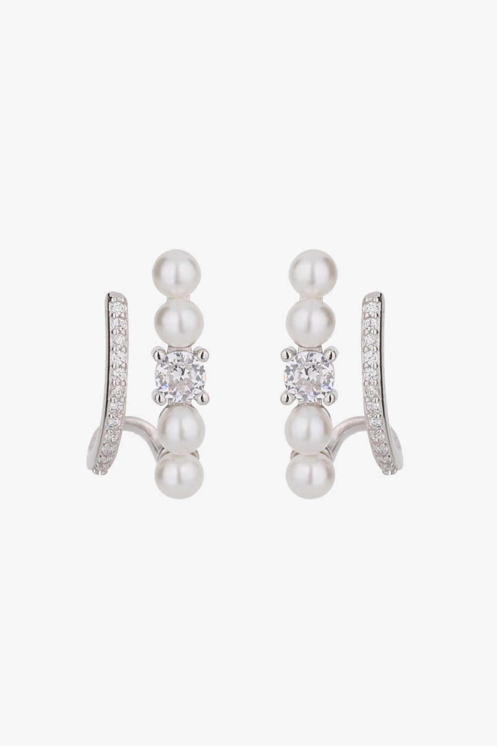 Synthetic Pearl 925 Sterling Silver Earrings