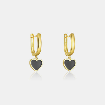 925 sterling silver Heart Drop Earrings