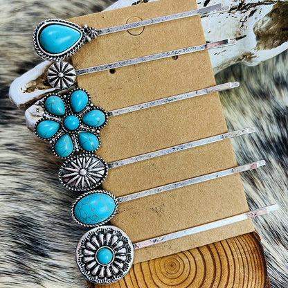 Turquoise Alloy Hairpin