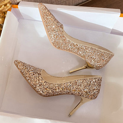 Glittered Stiletto Heel Pumps