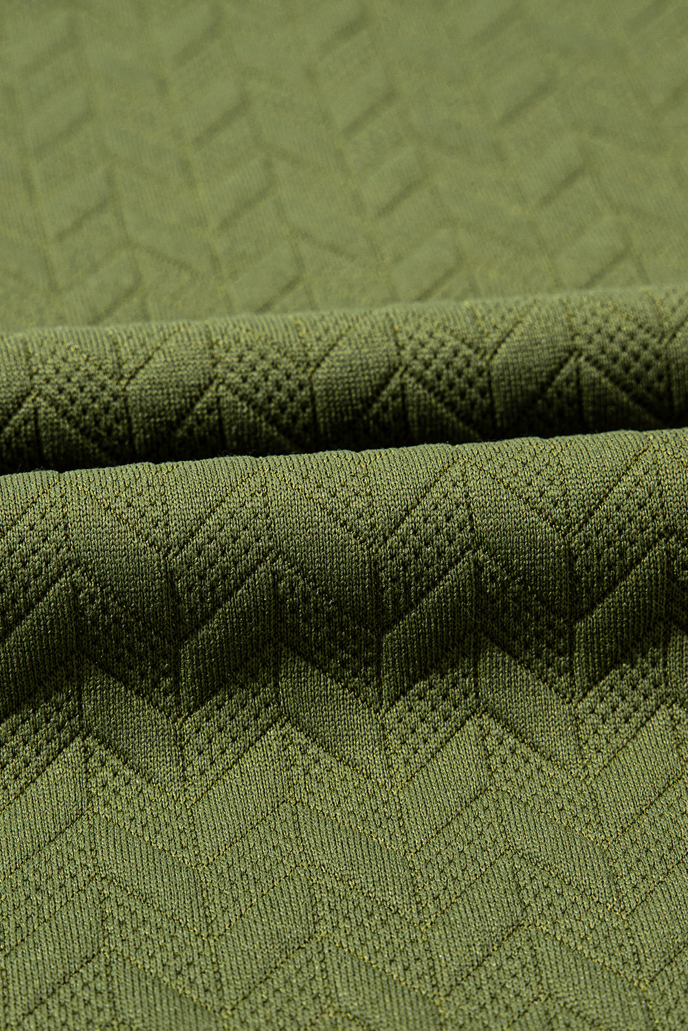 Jungle Green Solid Textured Raglan Sleeve Pullover Sweatshirt