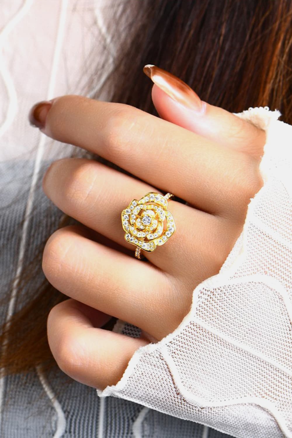 Moissanite Flower Shape Ring