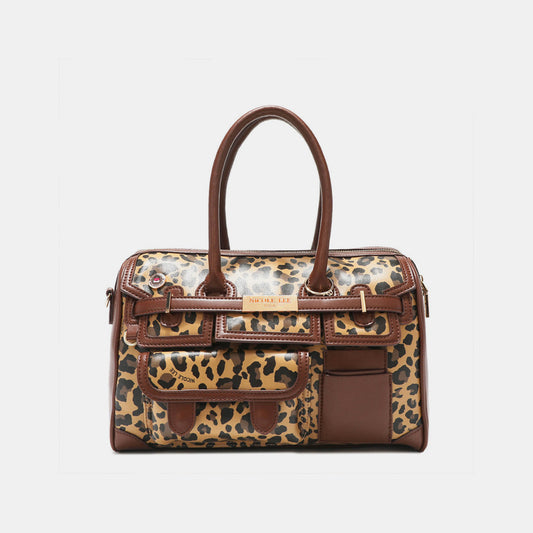 Nicole Lee USA Leopard Boston Bag