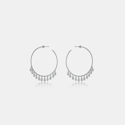 Inlaid Zircon 925 Sterling Silver Earrings